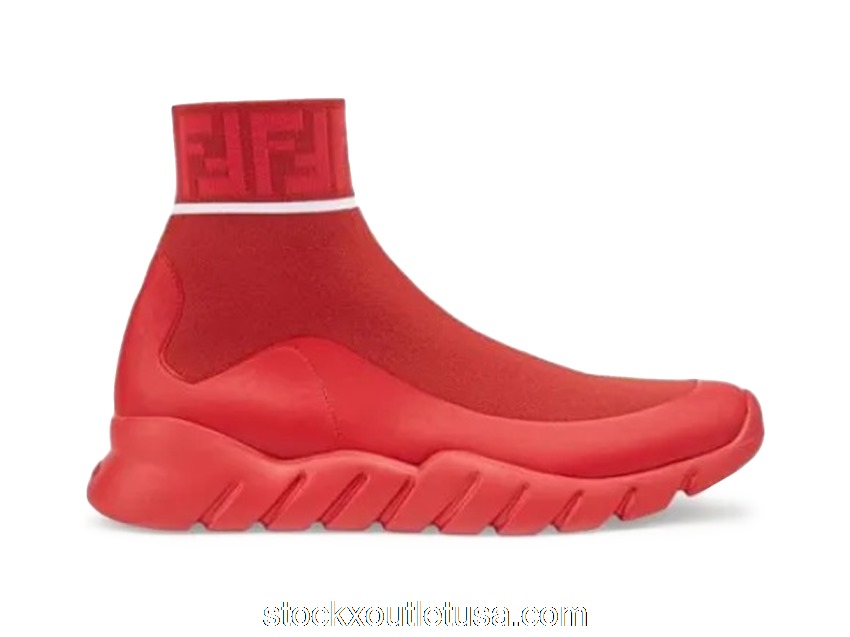 Outlet Fendi Tech Fabric High Top Red 7E1196A9SSF18T7