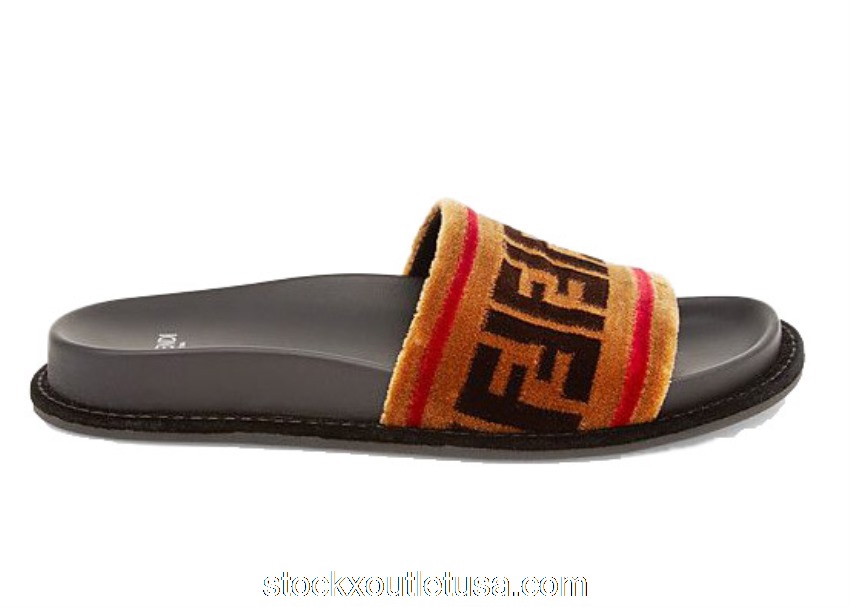 Outlet Fendi Weave Slide Light Brown (W) 8X6638A0ISF10DA