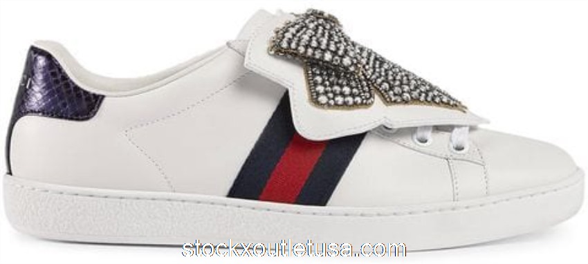 Outlet Gucci Ace Bow Lace 481154 DOP80