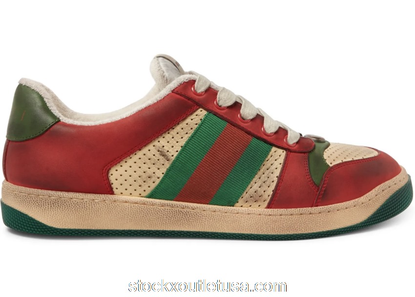 Outlet Gucci Screener Red Distressed