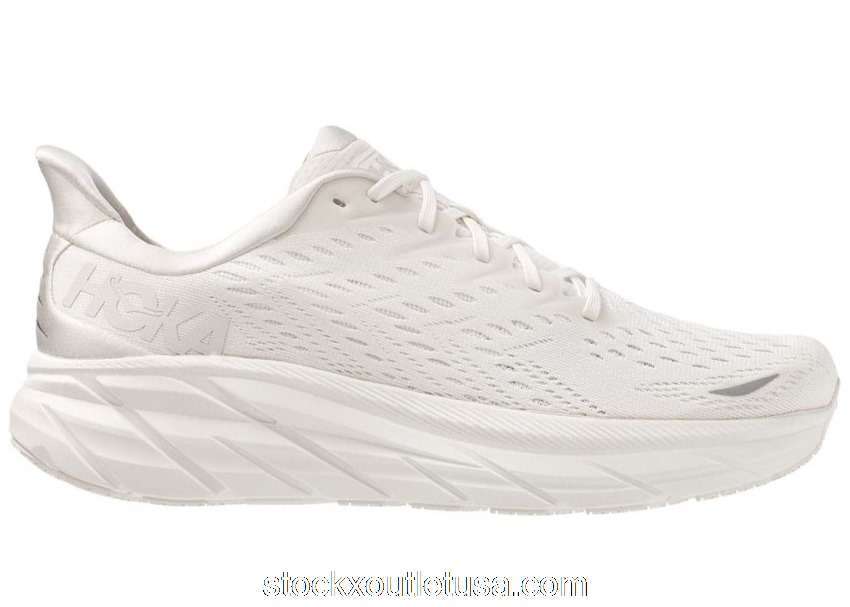 Outlet Hoka One One Clifton 8 White (W) 1119394-WWH