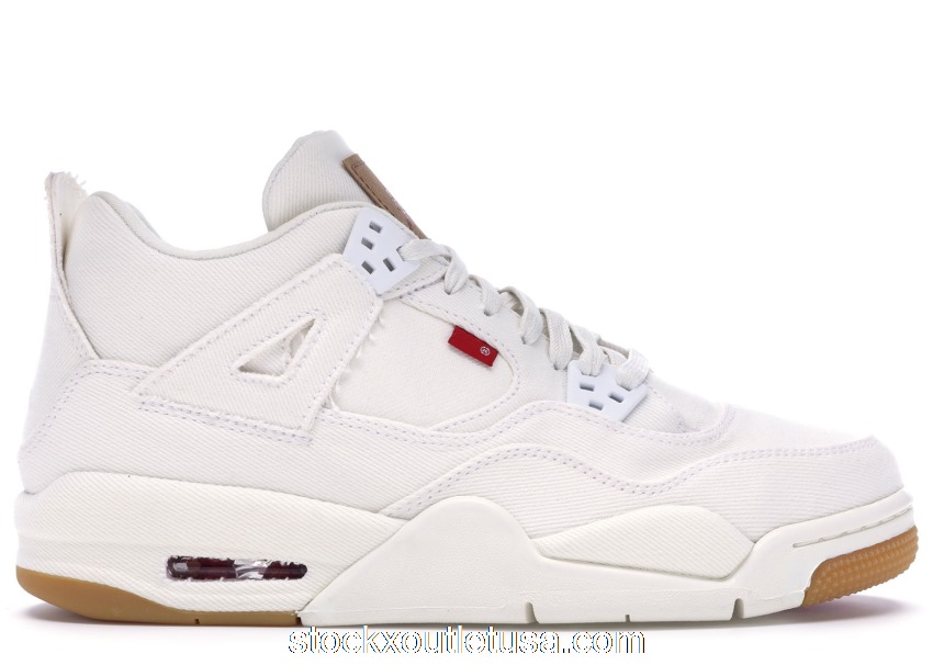 Outlet Jordan 4 Retro Levi's White (GS) (Blank Tag)