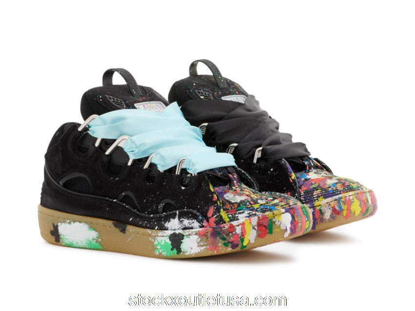 Outlet Lanvin Leather Curb Gallery Dept. Black Multi (W) FW-SKDK02-DRGD-P2210S1