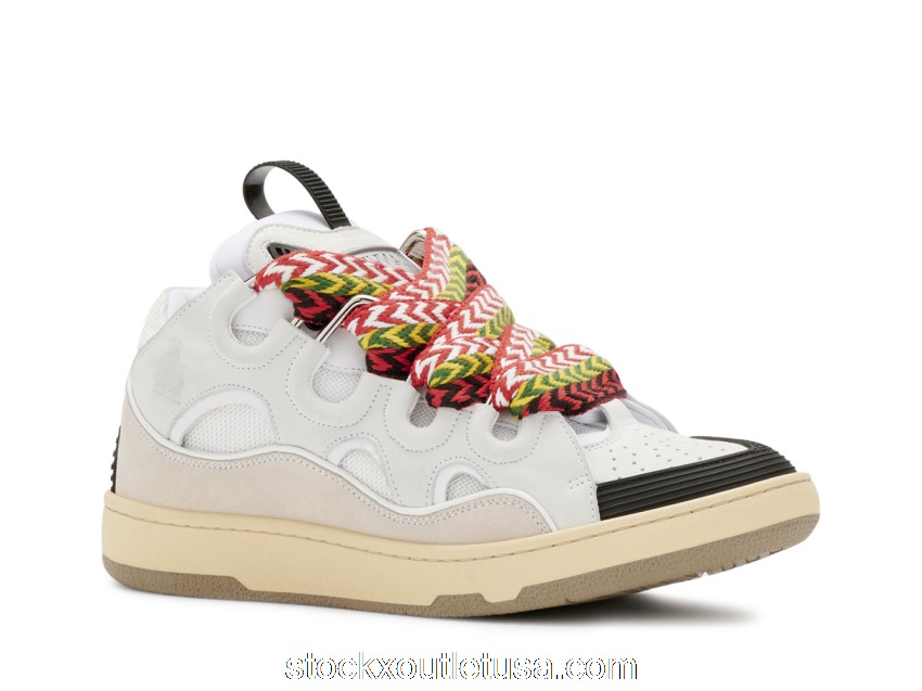 Outlet Lanvin Leather Curb White Black Gum (W) FW-SKDK02-DRA2-A2100