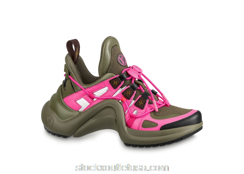 Outlet Louis Vuitton Archlight Trainer Kaki Pink (W) 1A9RTZ