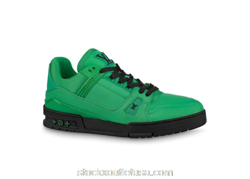 Outlet Louis Vuitton LV Trainer Green Black 1A9FI0