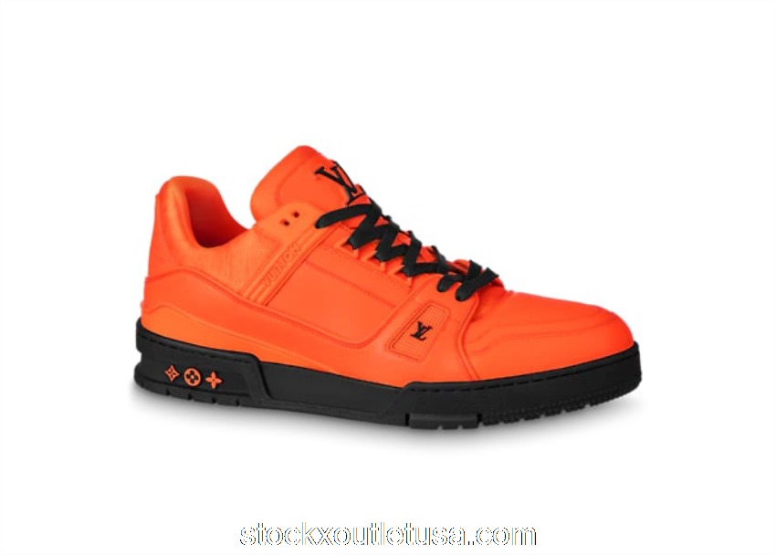 Outlet Louis Vuitton LV Trainer Orange Black 1A9FHG