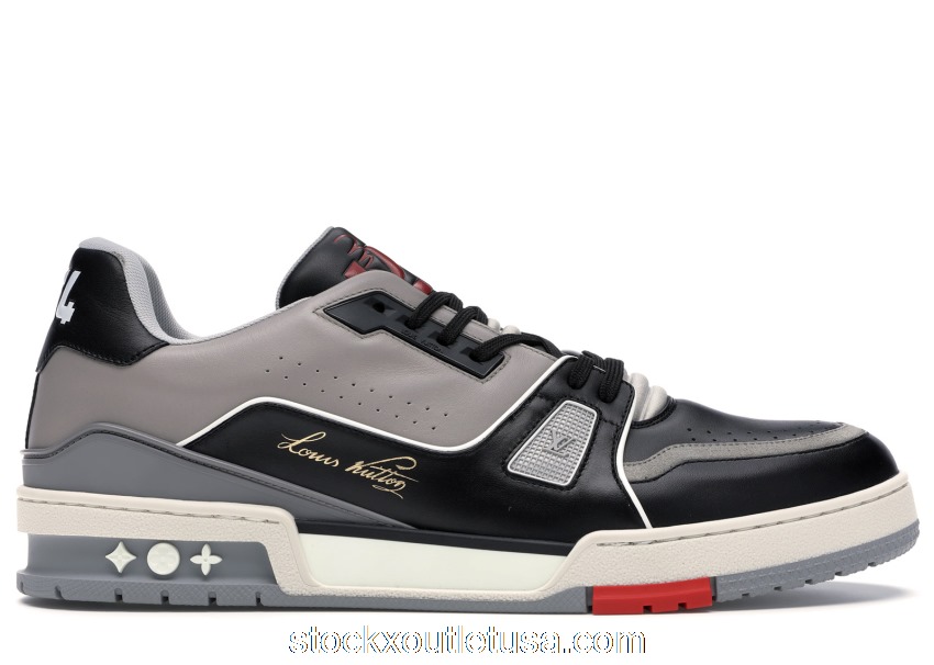 Outlet Louis Vuitton LV Trainer Sneaker Low Black Grey 1A54H5