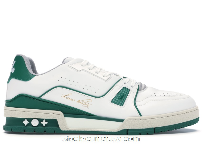 Outlet Louis Vuitton LV Trainer Sneaker Low White Green 1A54HS