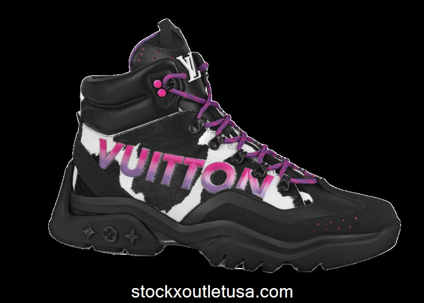 Outlet Louis Vuitton Millenium Ankle Boot Black Pink 1A995F