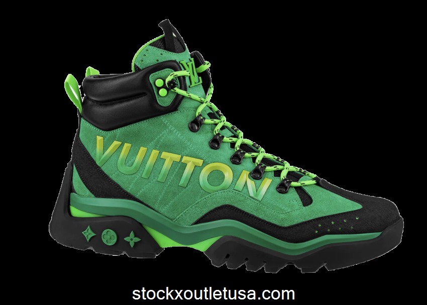 Outlet Louis Vuitton Millenium Ankle Boot Green Black 1A9931