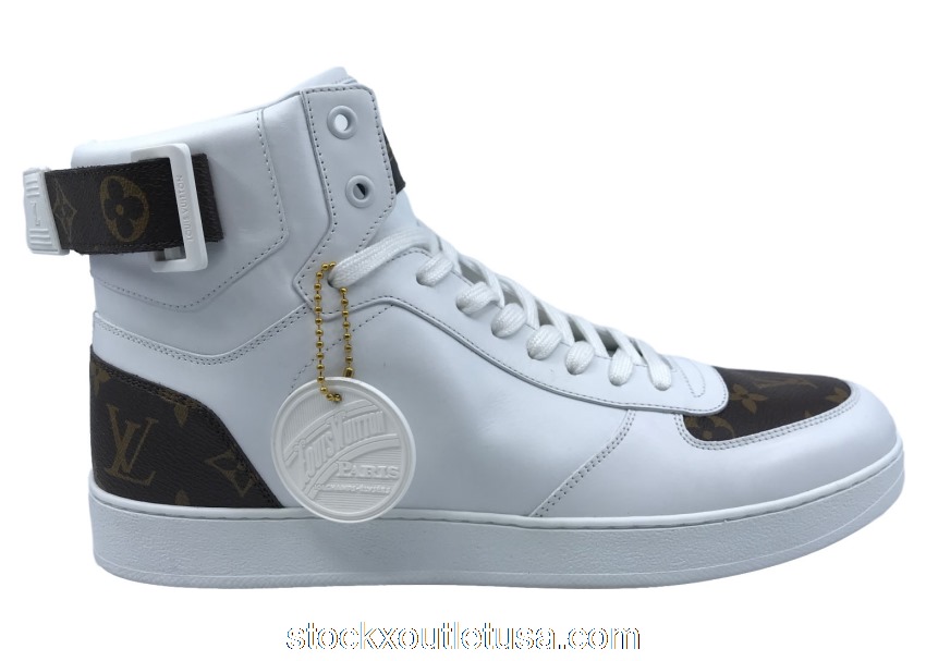 Outlet Louis Vuitton Rivoli Sneaker Boot Monogram White MS0197