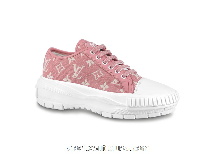 Outlet Louis Vuitton Squad Low Monogram Denim Rose Clair Pink White (W) 1A9S0M