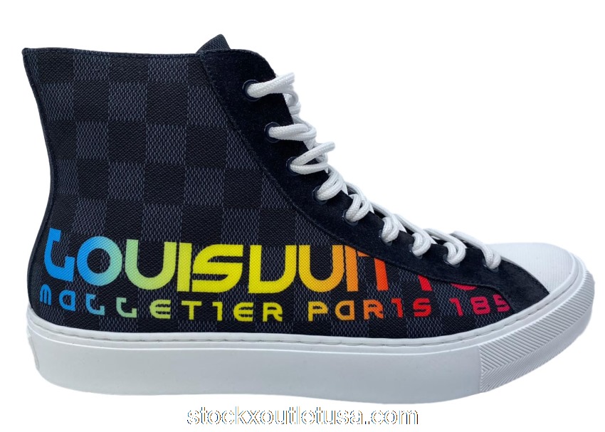 Outlet Louis Vuitton Tattoo Sneaker Boot Damier Cobalt GO0128