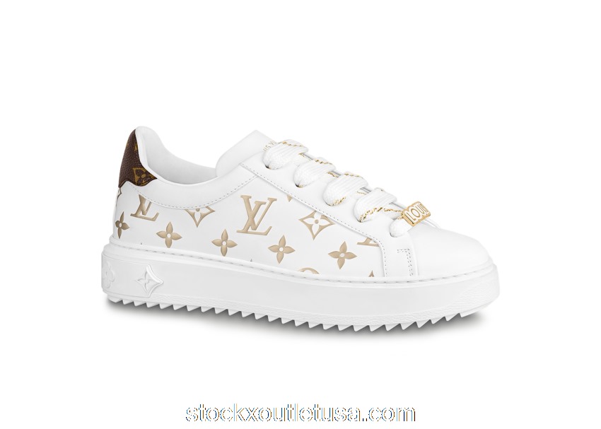 Outlet Louis Vuitton Time Out Debossed Monogram Leather White Gold (W) 1A9HAX