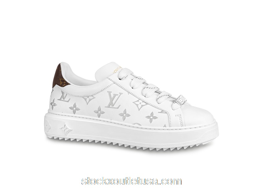 Outlet Louis Vuitton Time Out Debossed Monogram Leather White Silver (W) 1A9HBD