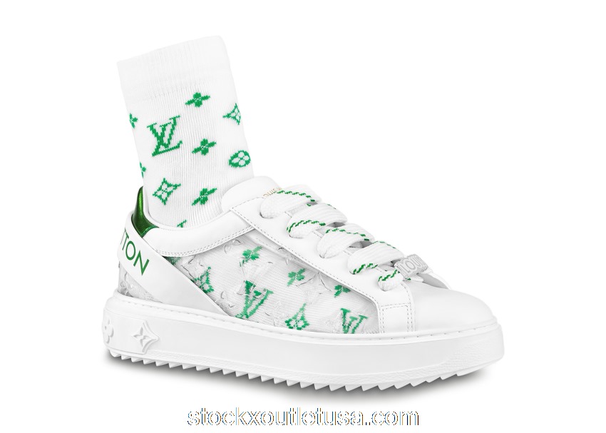 Outlet Louis Vuitton Time Out Debossed Monogram Transparent Upper White Green (W) (White Green Socks Included) 1A9Q08