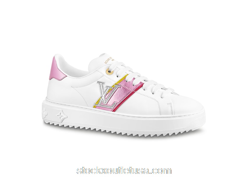 Outlet Louis Vuitton Time Out Graphic Striped Leather Pink White (W) 1A9Q1K