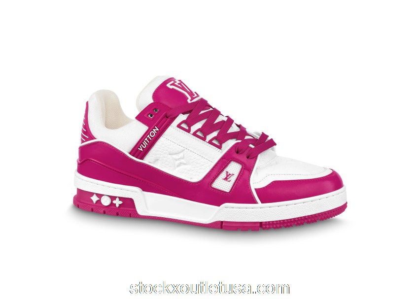 Outlet Louis Vuitton Trainer Low White Fuchsia 1AA6WJ / 1AA6WH