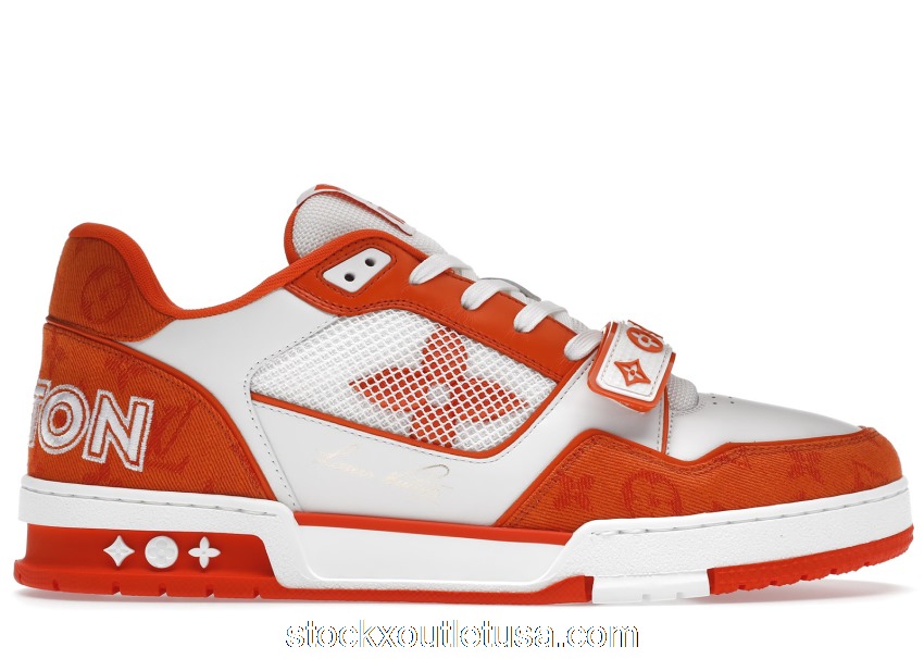 Outlet Louis Vuitton Trainer Monogram Denim Orange 1A9ZD6 / 1A9ZBO