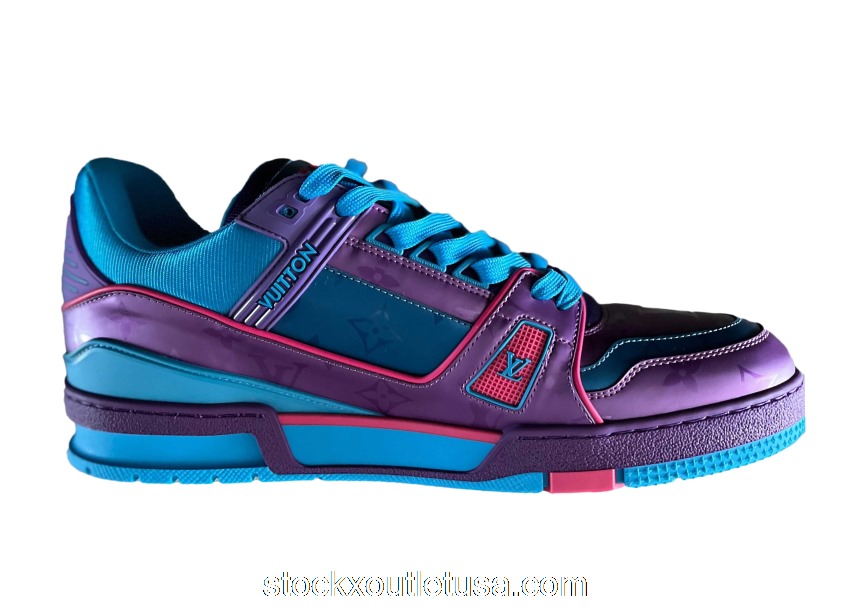 Outlet Louis Vuitton Trainer Purple Teal Metallic 1A9JQL