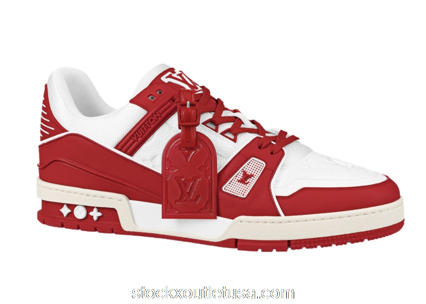 Outlet Louis Vuitton Trainer Red White 1A8PK6 / 1A8PJY