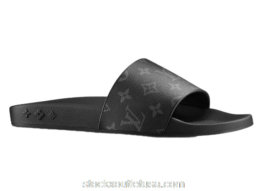 Outlet Louis Vuitton Waterfront Mule Black Grey 1A3YCO