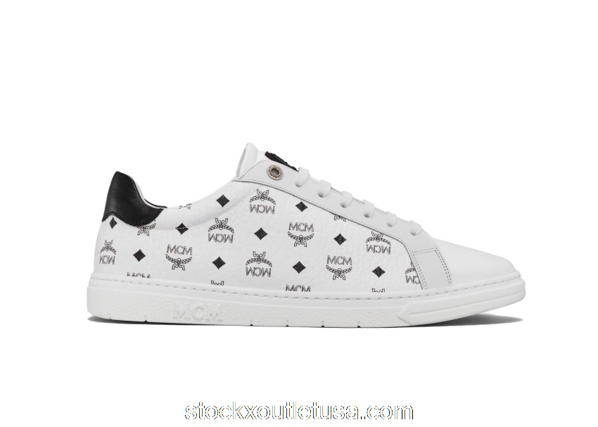 Outlet MCM Terrain Low Top White Black MEXBAMM03WT