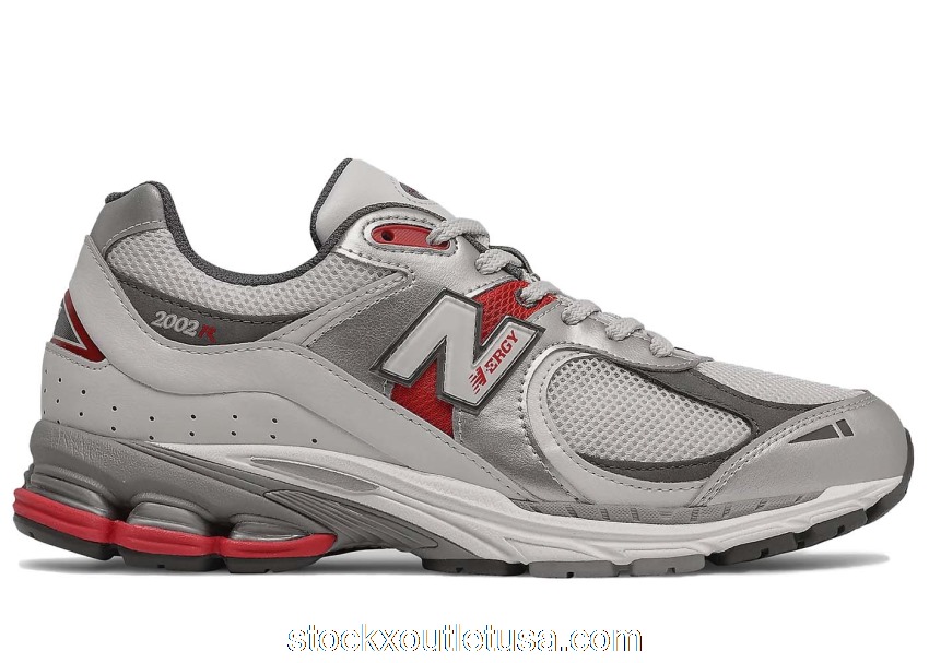 Outlet New Balance 2002R Silver Metallic Team Red M2002RLB
