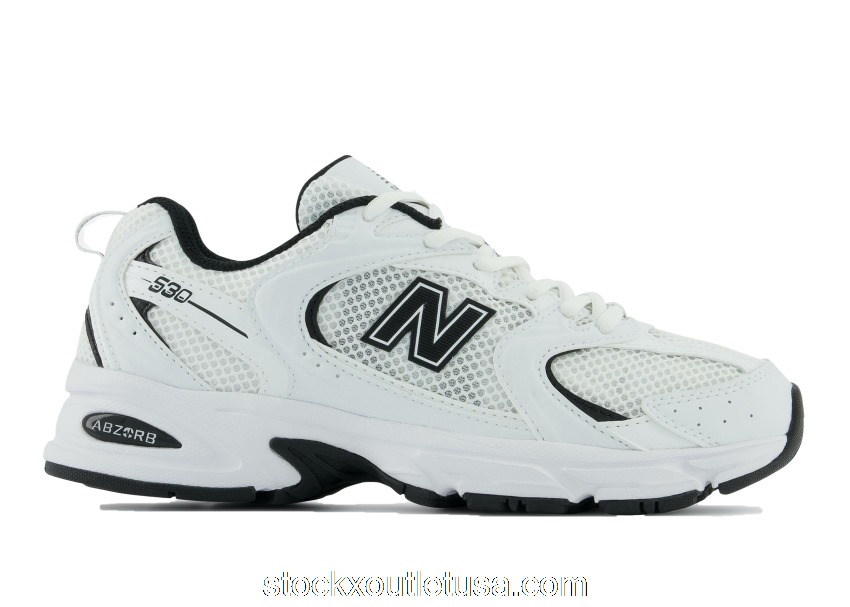 Outlet New Balance 530 White Black Details MR530EWB
