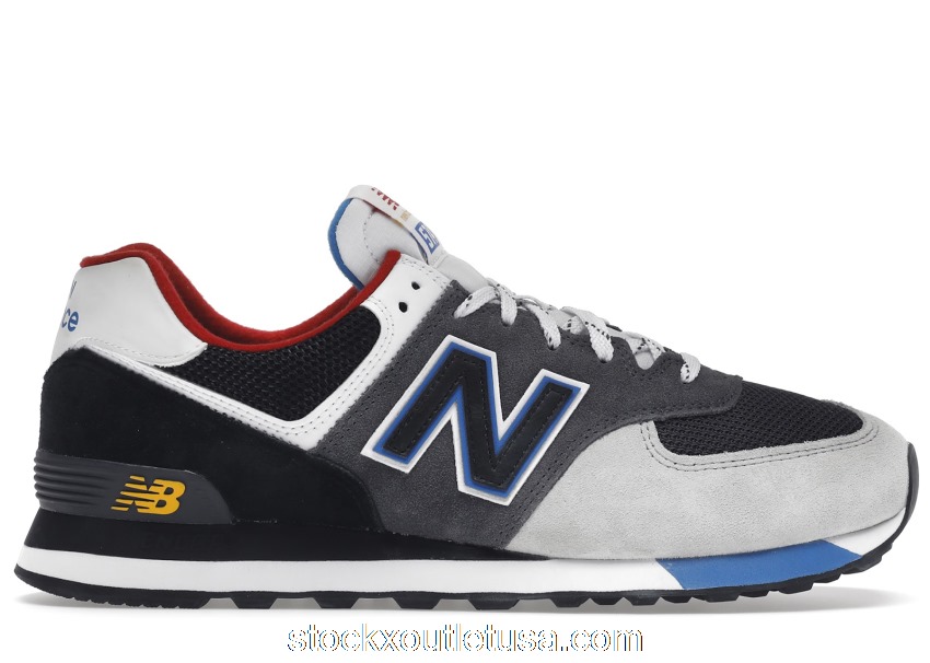 Outlet New Balance 574 Black Grey Royal ML574LB2