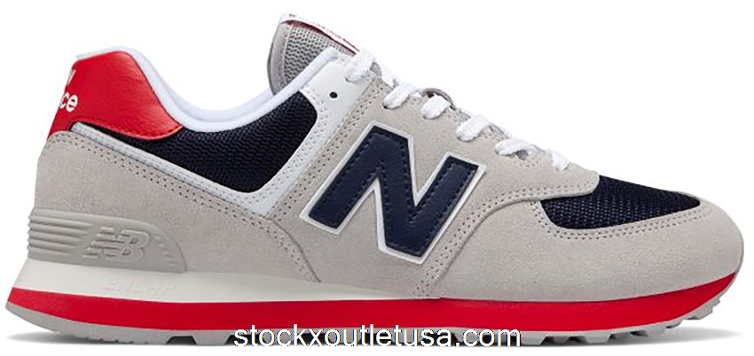 Outlet New Balance 574 Classic Grey Navy Red ML574MUB