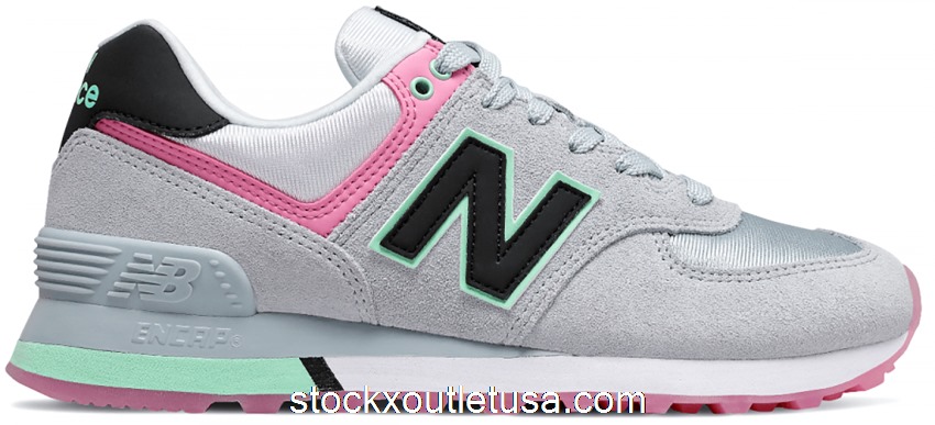 Outlet New Balance 574 Grey Pink Mint (W) WL574SAT