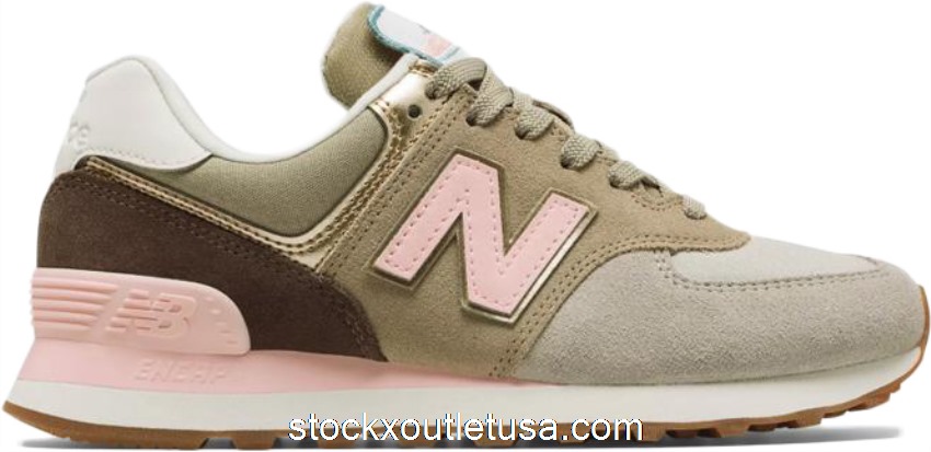 Outlet New Balance 574 Metallic Patch Khaki (W) WL574MLA