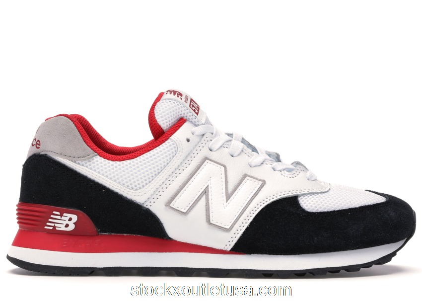 Outlet New Balance 574 White Red Black ML574NSB