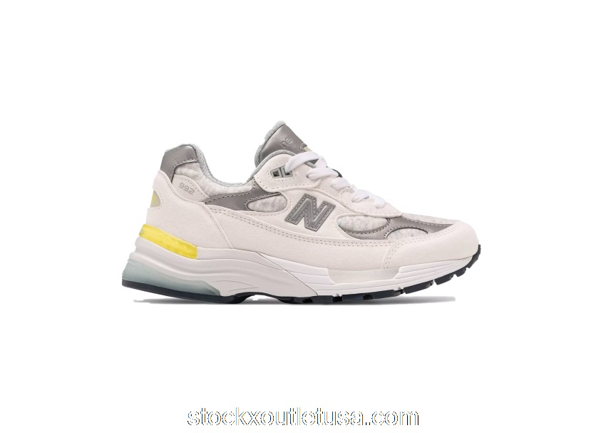 Outlet New Balance 992 MiUSA White Silver Yellow (W) W992FC