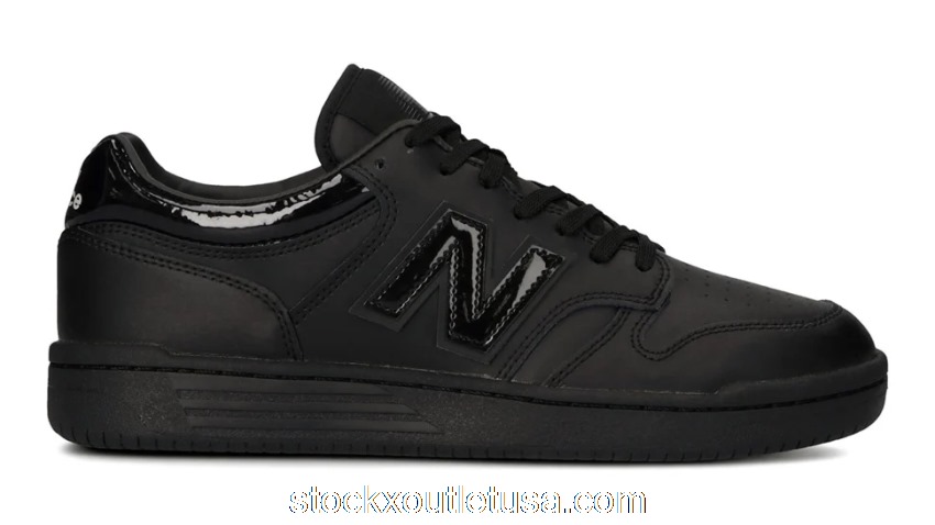 Outlet New Balance BB480 White Triple Black BB480LBG