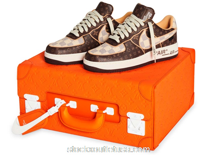 Outlet Nike Air Force 1 Low Louis Vuitton Monogram Brown Damier Azur