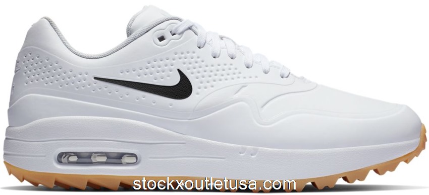 Outlet Nike Air Max 1 Golf White Gum Black Swoosh AQ0863-101B