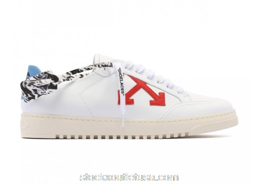 Outlet OFF-WHITE 2.0 Low Top White Red Arrow SS21 OMIA042R21LEA0020125