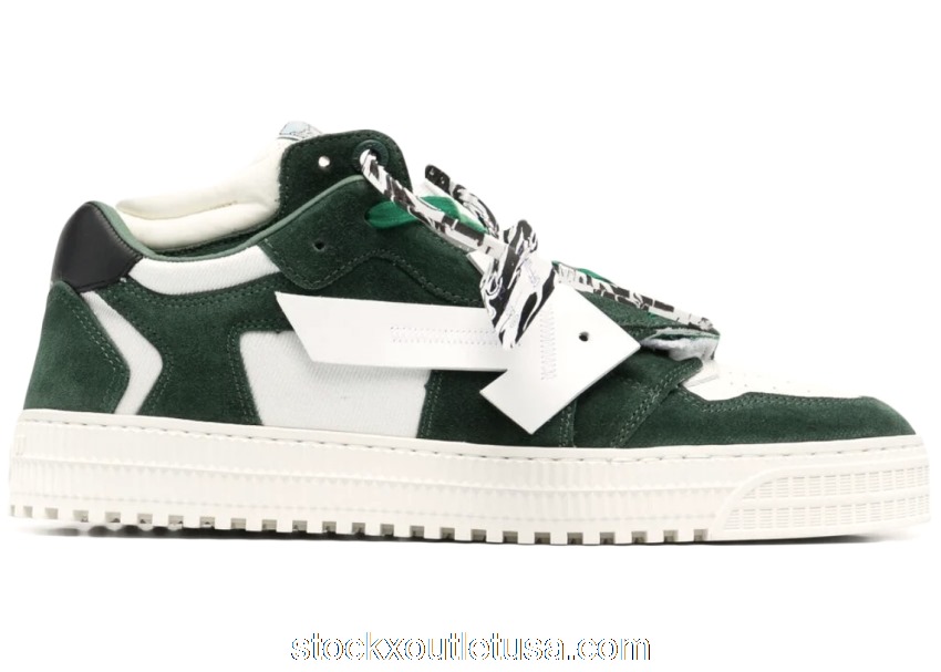 Outlet OFF-WHITE Floating Arrow Low White Green OMIA151S21LEA0010155