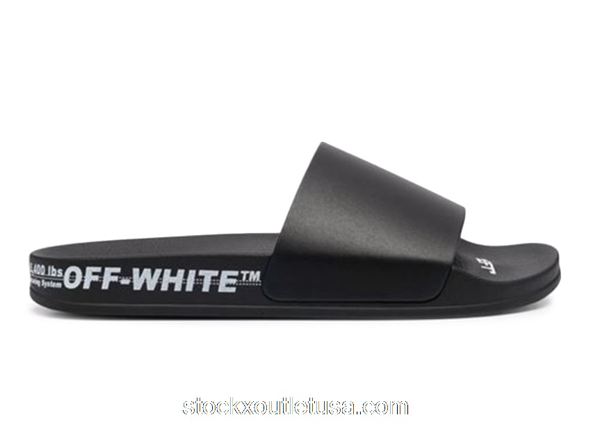 Outlet OFF-WHITE Industrial Belt Slides Black White OMIC001S22MAT0011001
