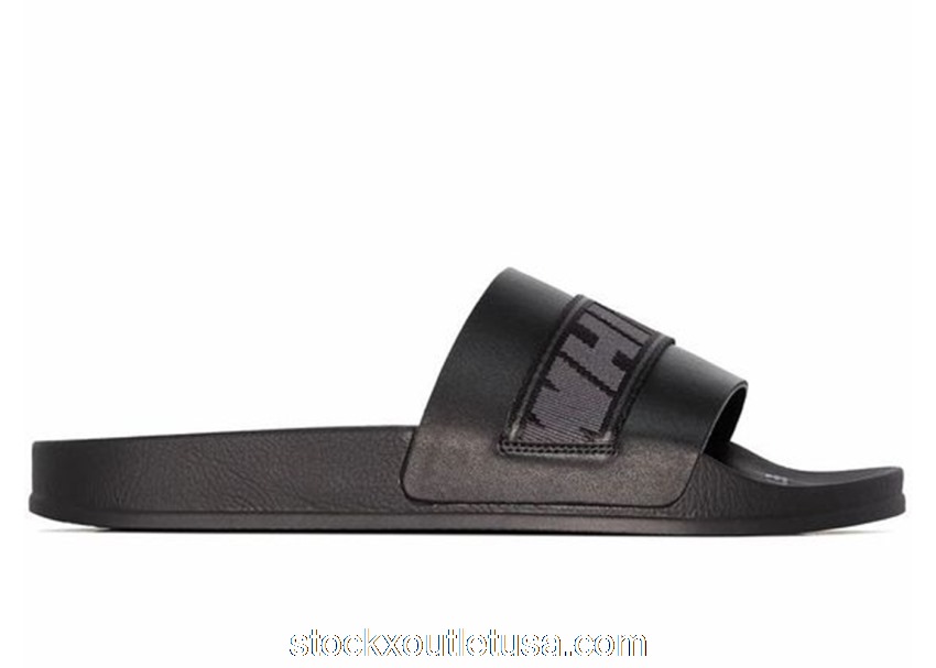 Outlet OFF-WHITE Industrial Slides Black Black OMIA088F21FAB0031010