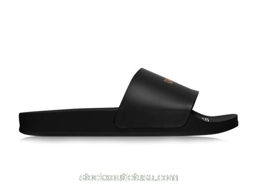 Outlet OFF-WHITE Logo Pool Slides Black Orange (W)