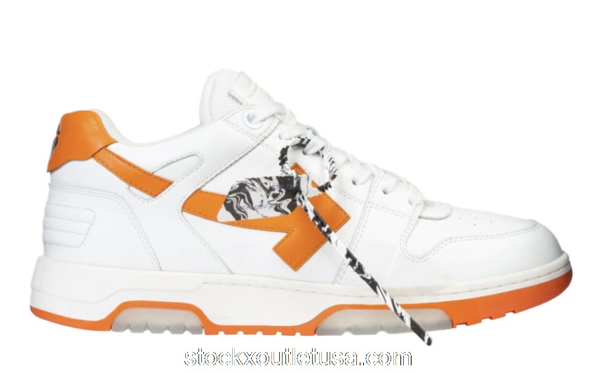 Outlet OFF-WHITE OOO Low Tops White Orange Arrow SS21 OMIA189R21LEA0030120