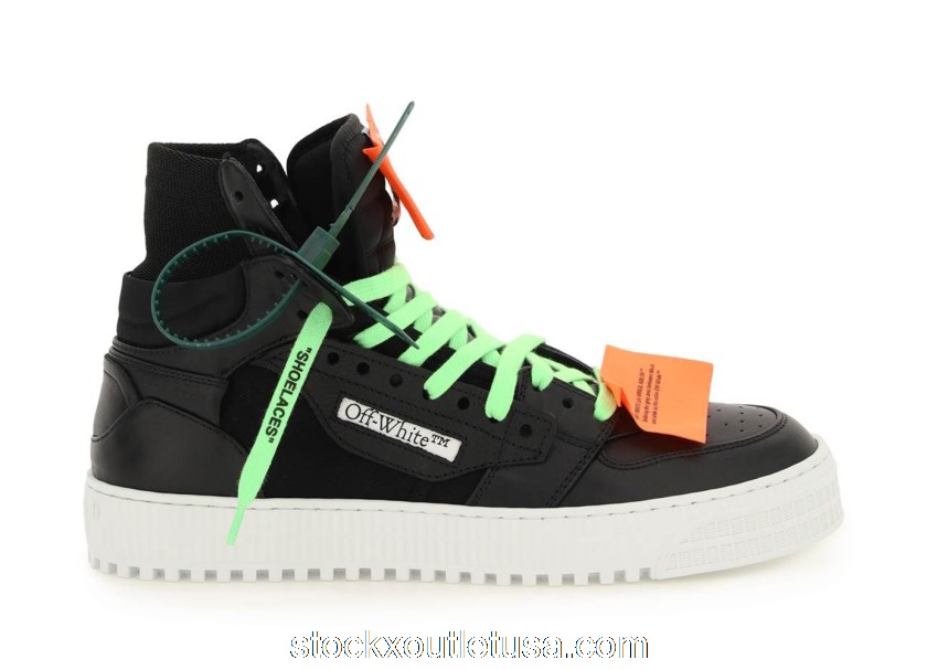 Outlet OFF-WHITE Off Court 3.0 Black Neon Green Orange OMIA065S22LEA0031010