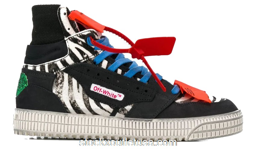 Outlet OFF-WHITE Off Court 3.0 High Black Zebra FW19 OMIA065F198000029910