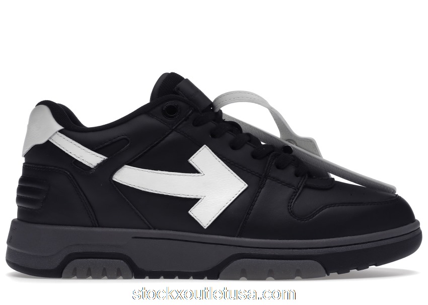 Outlet OFF-WHITE Out Of Office OOO Low Tops Black Gray White SS22 OMIA189C99LEA0011001