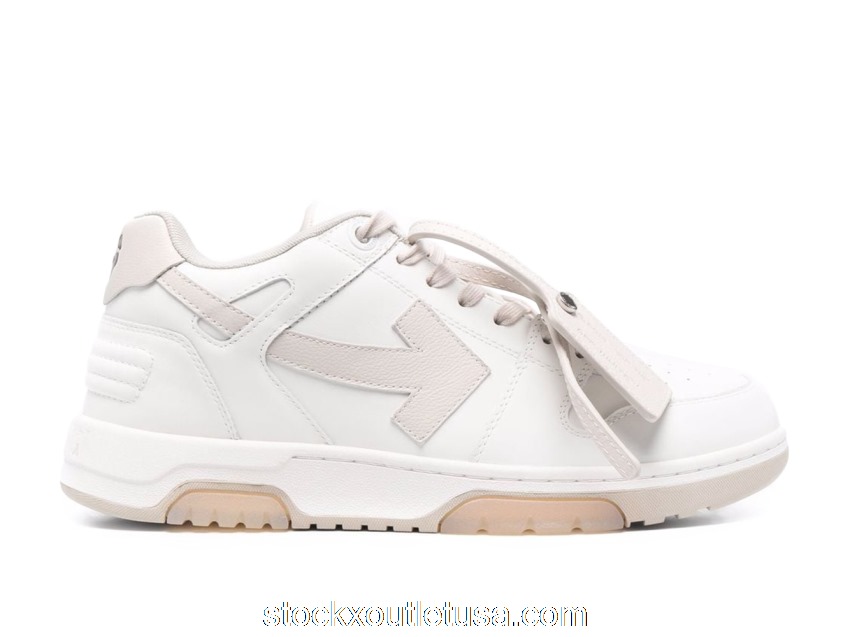 Outlet OFF-WHITE Out Of Office OOO Low Tops White Beige OMIA189C99LEA0010161