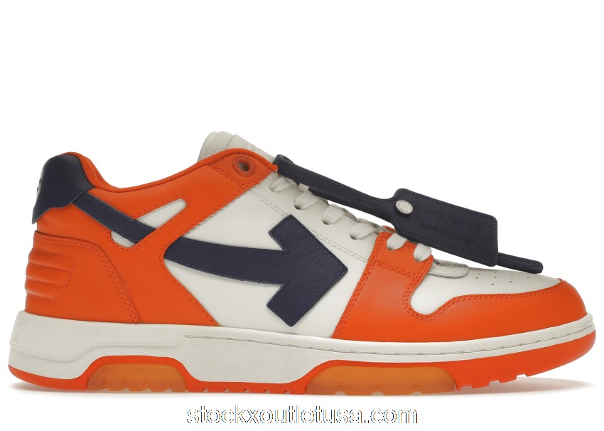 Outlet OFF-WHITE Out Of Office OOO Low Tops White Orange Blue OMIA189F21LEA0022045